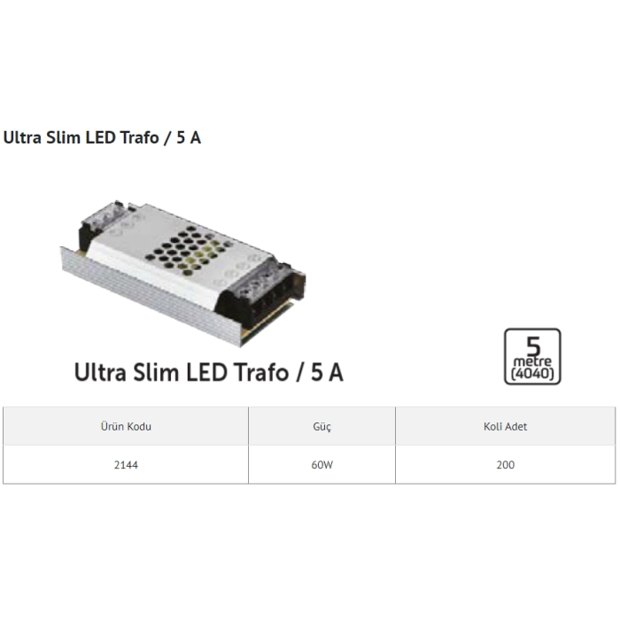 Noled S Per Slim Volt Amper Led Trafosu W Elektrikdukani