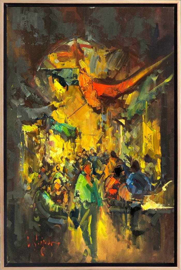 Life In The Bazaar Oil Painting Simurg Art Gallery