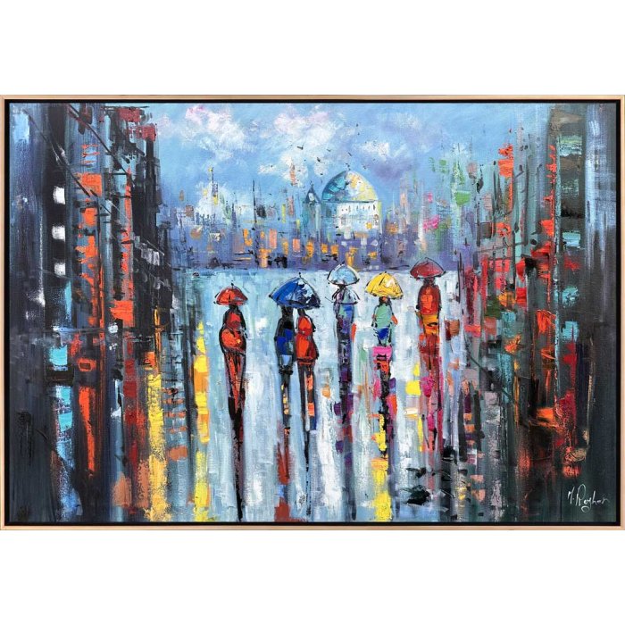 Us In The Rain Oil Painting Simurg Art Gallery