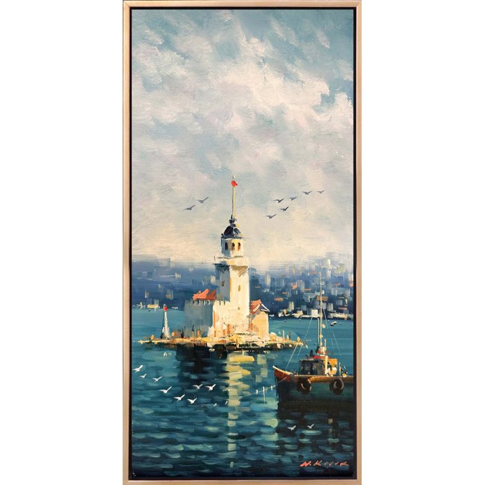 Enigmatic Maiden Tower Oil Painting Simurg Art Gallery