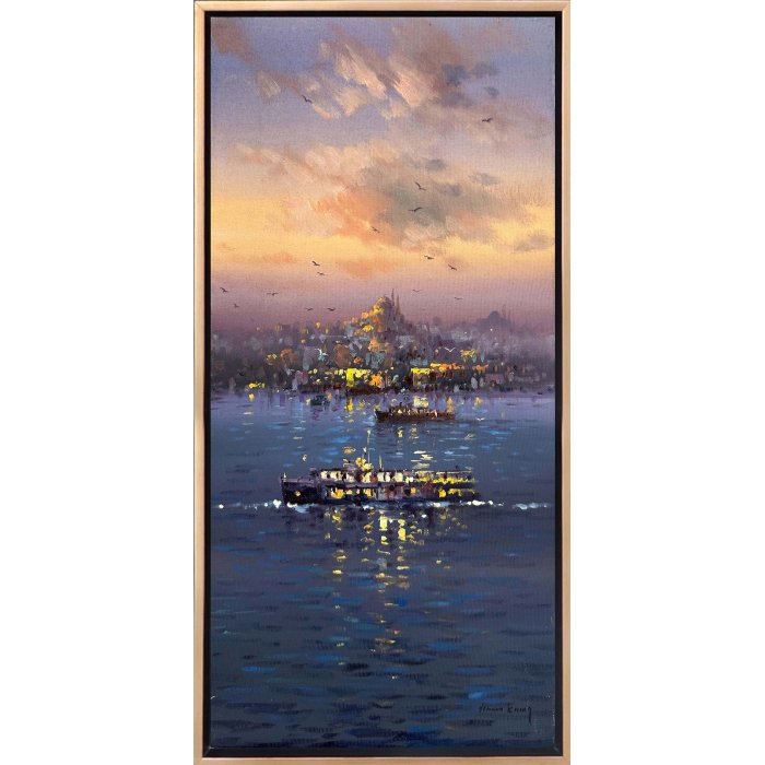 Dreamlike Sight Of Boats In The Bosphorus Oil Painting Simurg