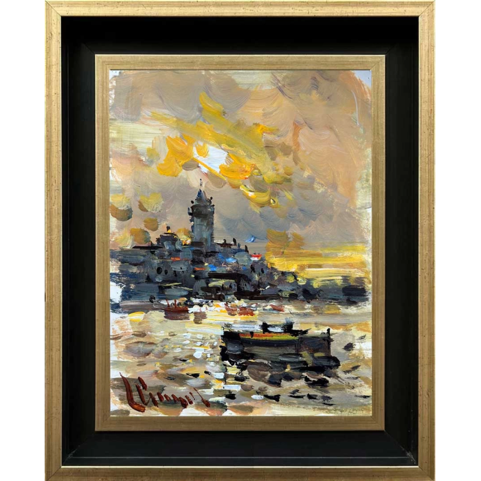 Maiden S Tower And Bosphorus Oil Painting Simurg Art Gallery