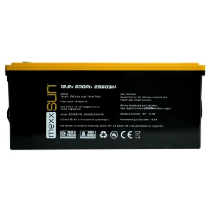 MEXXSUN Lityum Akü 12,8V 200Ah (LiFePo4) 2560Wh