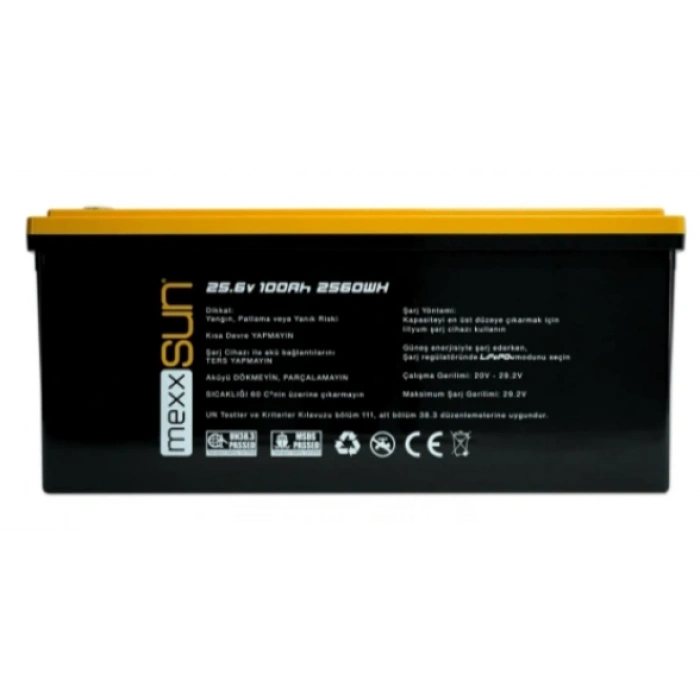 MEXXSUN Lityum Akü 25,6V 100Ah (LiFePo4) 2560Wh