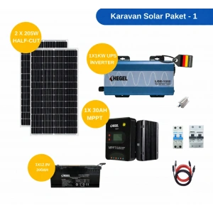 Karavan Solar Paket - LiFePO4 Akülü Güneş Enerji Sistemi