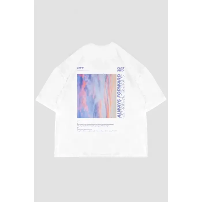 1989 Sırt Baskılı Oversize Unisex Beyaz