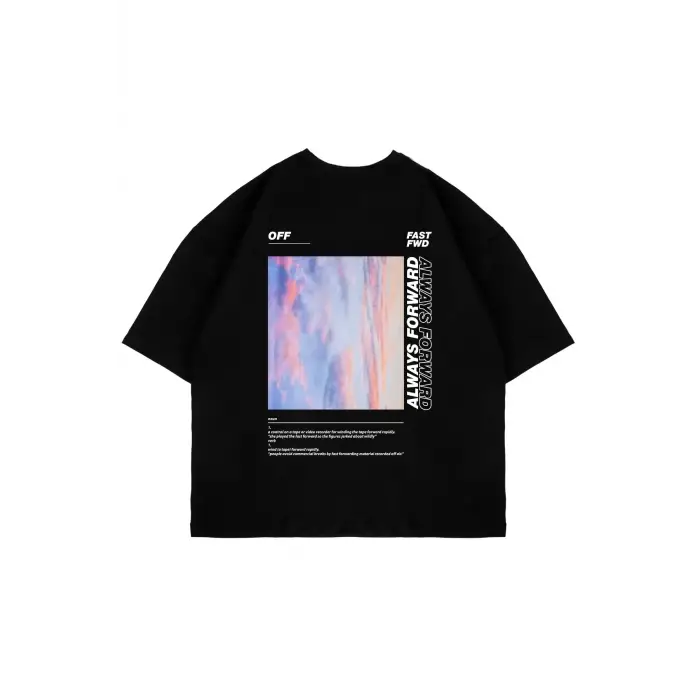 1989 Sırt Baskılı Oversize Unisex Siyah