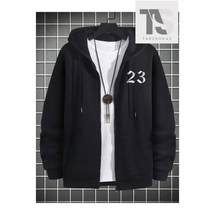 23 Logo Sweatshirt Fermuarlı Hırka