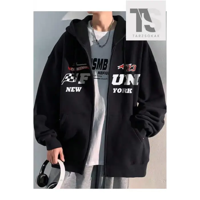 23 New York Sweatshirt Fermuarlı Hırka