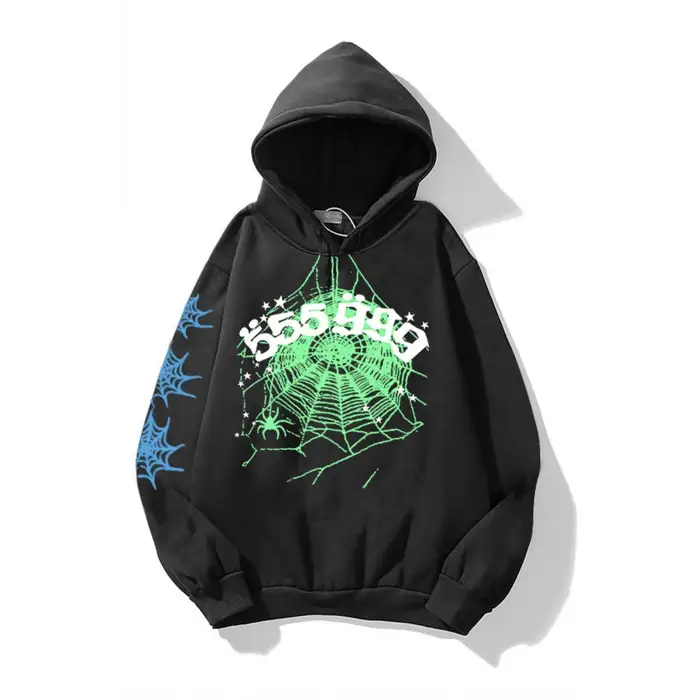 555 Spider Siyah Unisex Sweatshirt