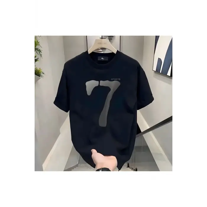 7 Sport Baskılı Siyah Erkek
