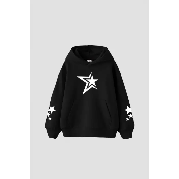 816 Stars Baskılı Oversize Unisex Siyah