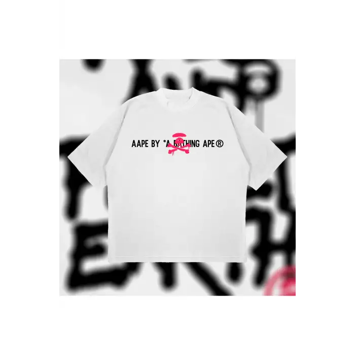 A Bathing Ape Moonface Boxy Fit Oversize Unisex Tshirt – Baskılı Tişört |