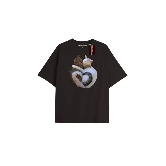 Active Baskılı Oversize Kalıp Unisex T-shirt