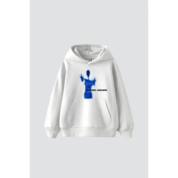 After Hours Baskılı Oversize Unisex Premium Beyaz