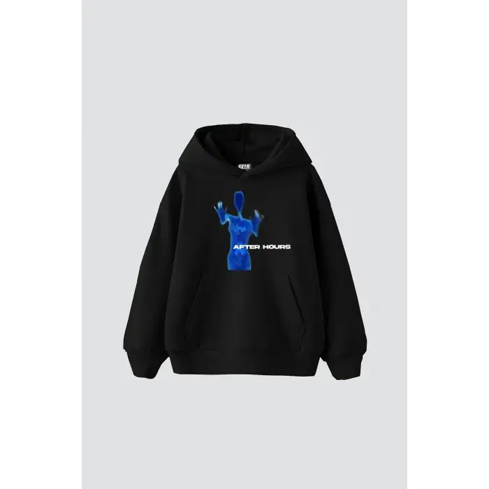 After Hours Baskılı Oversize Unisex Premium Siyah