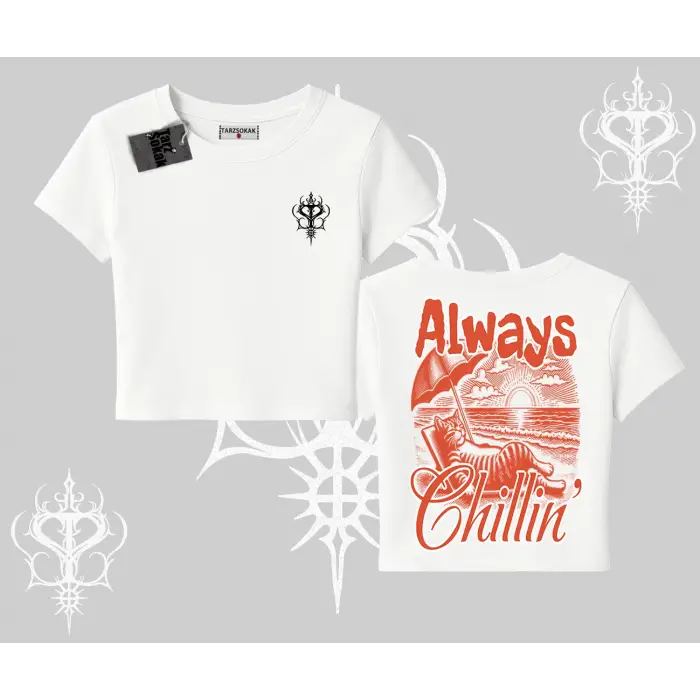 Always Chillin Kedi Arka Baskılı Babby Tee Tshirt