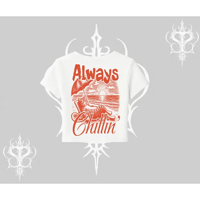 Always Chillin Kedi Arka Baskılı Babby Tee Tshirt