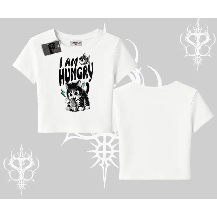 Am Hungry Kedi Baskılı Babby Tee Tshirt