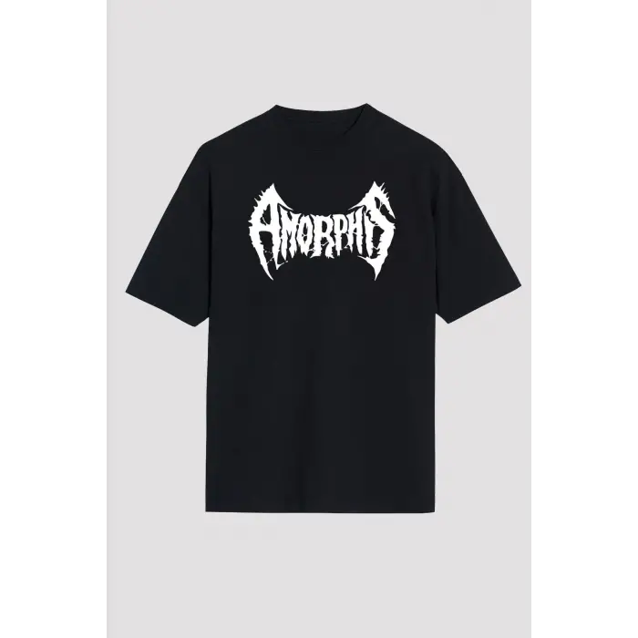 Amorphis Siyah Unisex Oversize Tişört T-shirt