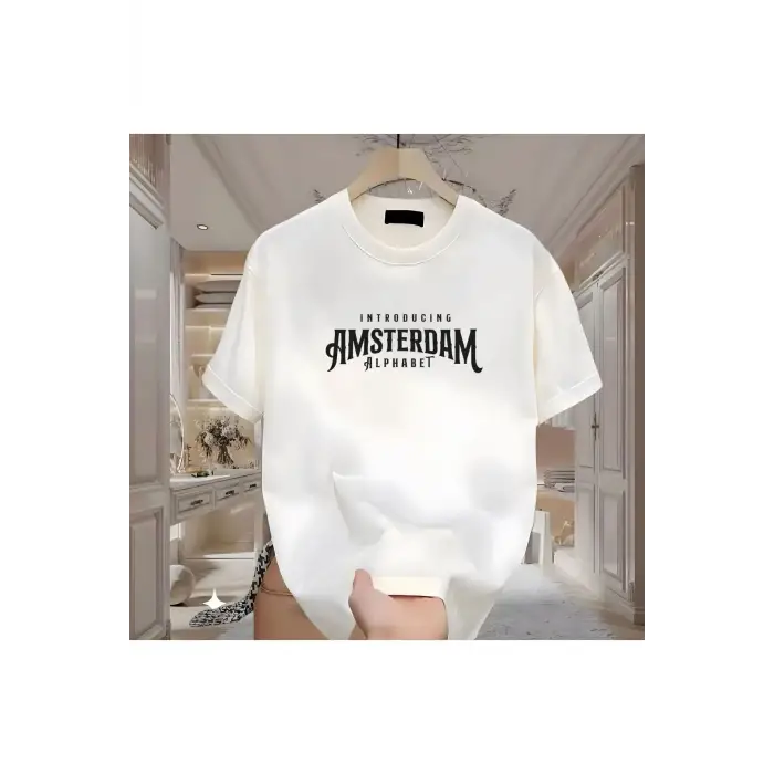 Amsterdam Baskılı Beyaz Erkek