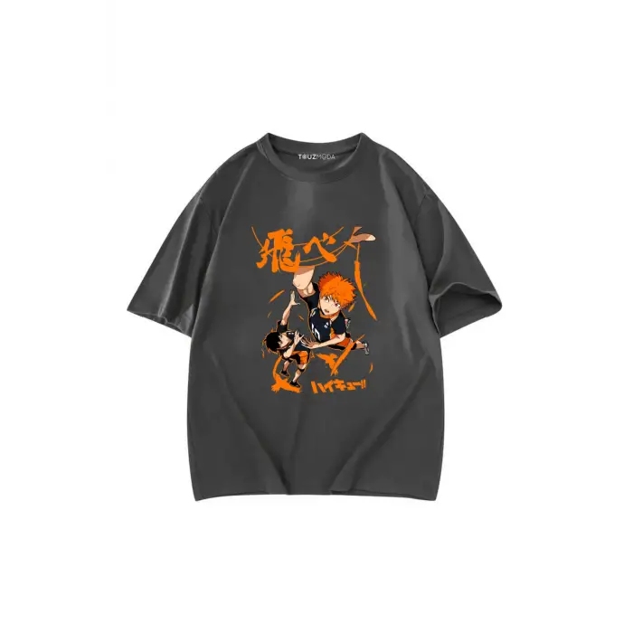 Anime Karasuno Haikyuu Baskılı Unisex Oversize