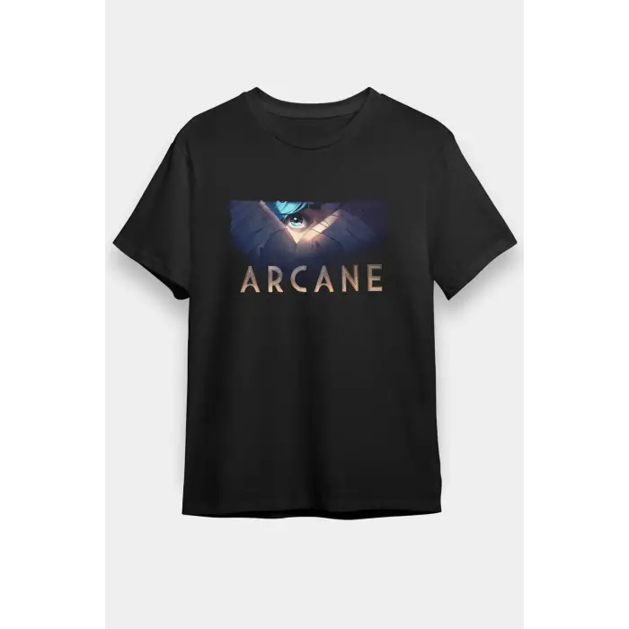 Arcane Siyah Unisex Tişört T-Shirt