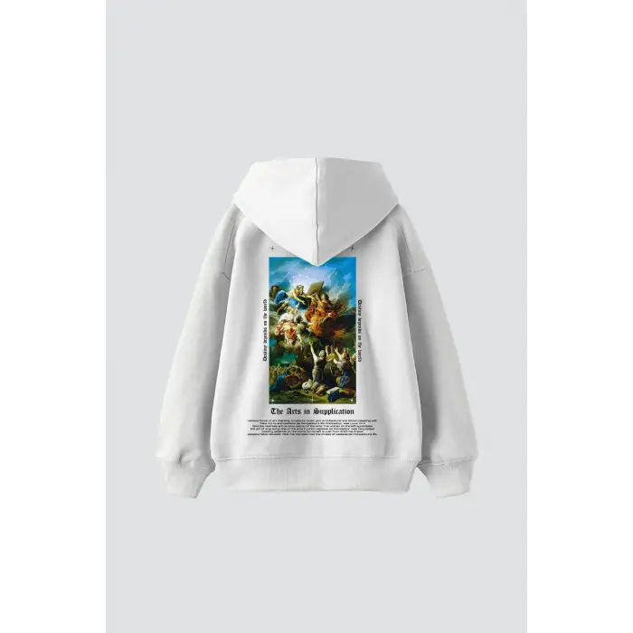 Arts Supplication Baskılı Oversize Unisex Premium Beyaz
