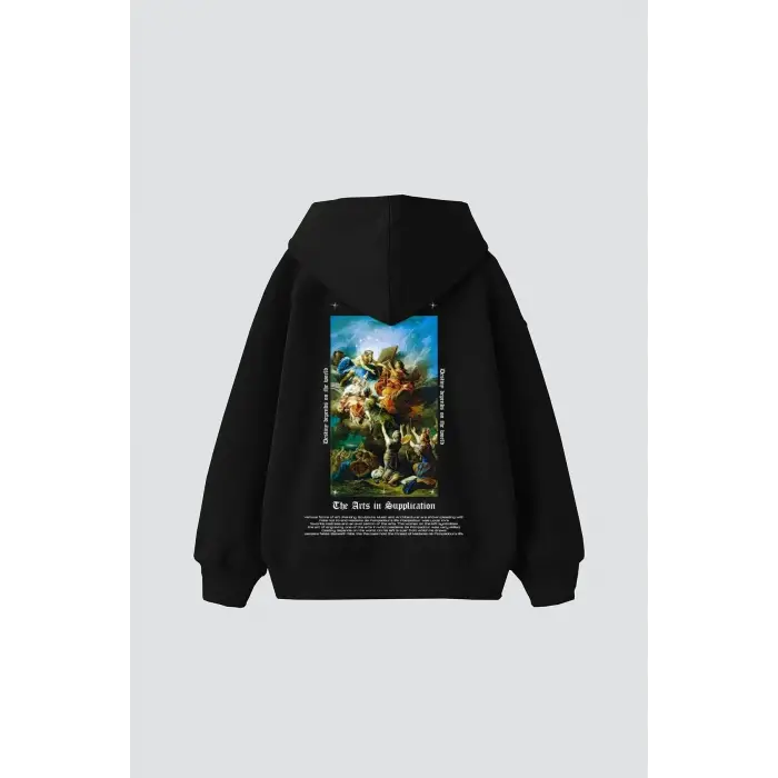 Arts Supplication Baskılı Oversize Unisex Premium Siyah