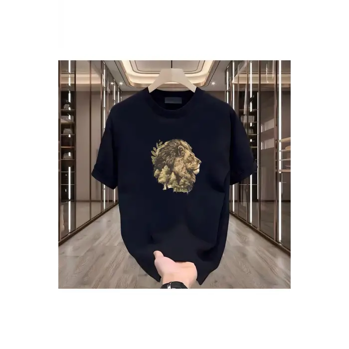 AslanXr Baskılı Siyah Erkek