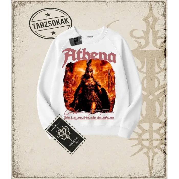 ATHENA Oversize Unisex Bisiklet Yaka Sweatshirt
