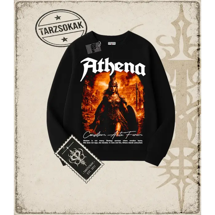 ATHENA Oversize Unisex Bisiklet Yaka Sweatshirt