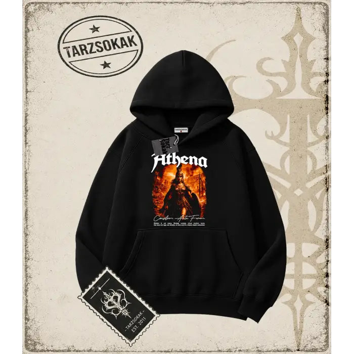 ATHENA Oversize Unisex Kapşonlu Sweatshirt