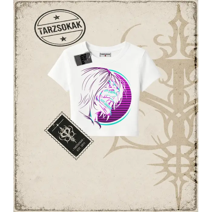 Attack On Titan Anime Baskılı Kadın Baby Tee