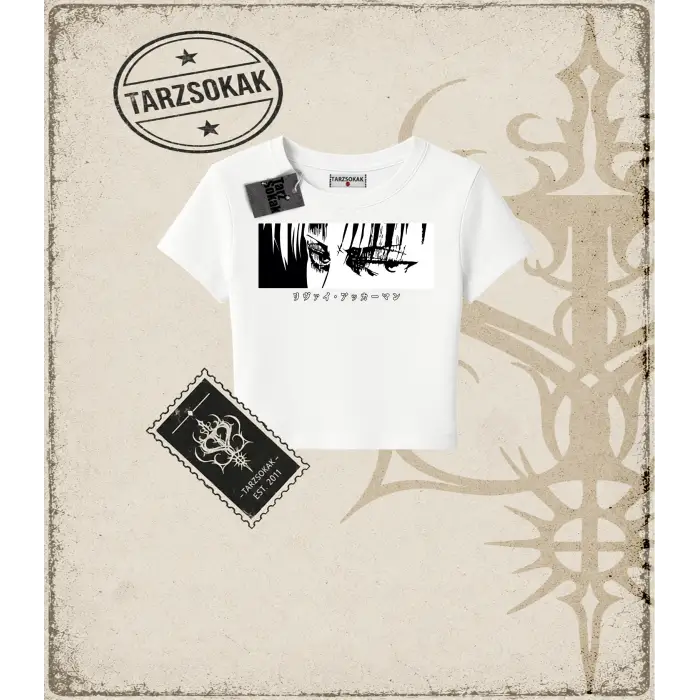 Attack On Titan Anime Baskılı Kadın Baby Tee