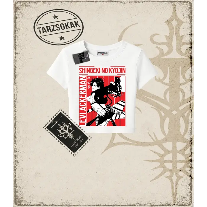 Attack On Titan Anime Baskılı Kadın Baby Tee