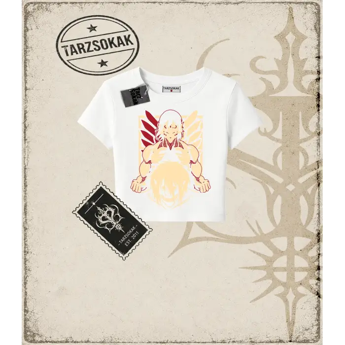 Attack On Titan Anime Baskılı Kadın Baby Tee