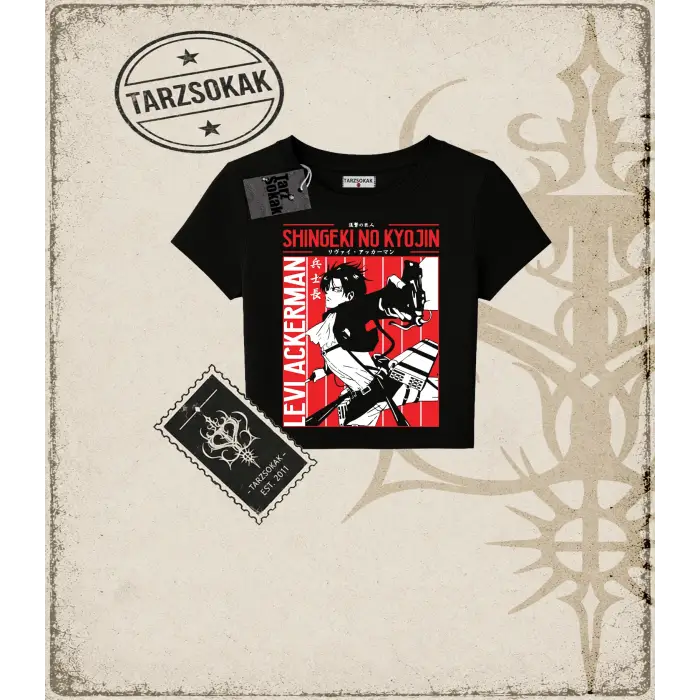 Attack On Titan Anime Baskılı Kadın Baby Tee