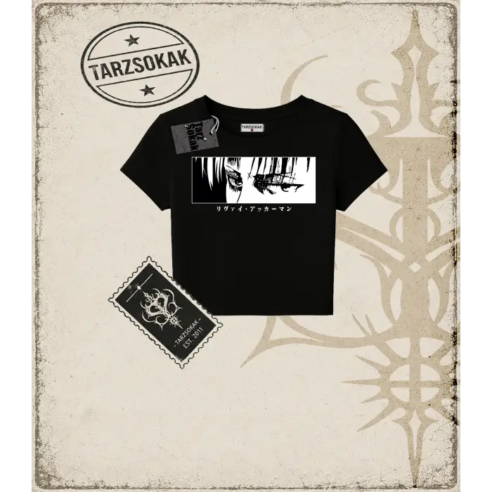 Attack On Titan Anime Baskılı Kadın Baby Tee