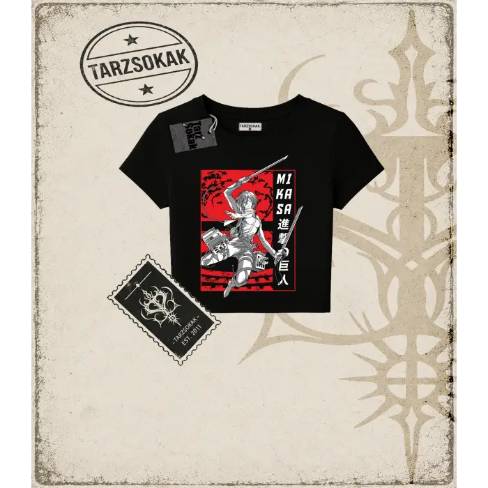 Attack On Titan Anime Baskılı Kadın Baby Tee