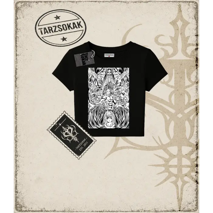 Attack On Titan Anime Baskılı Kadın Baby Tee