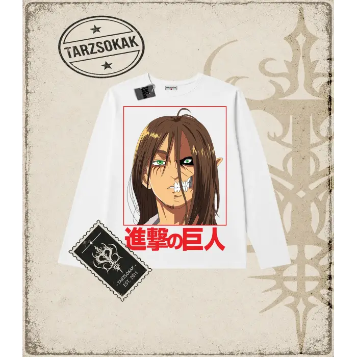 Attack On Titan Anime Baskılı Long Sleeve