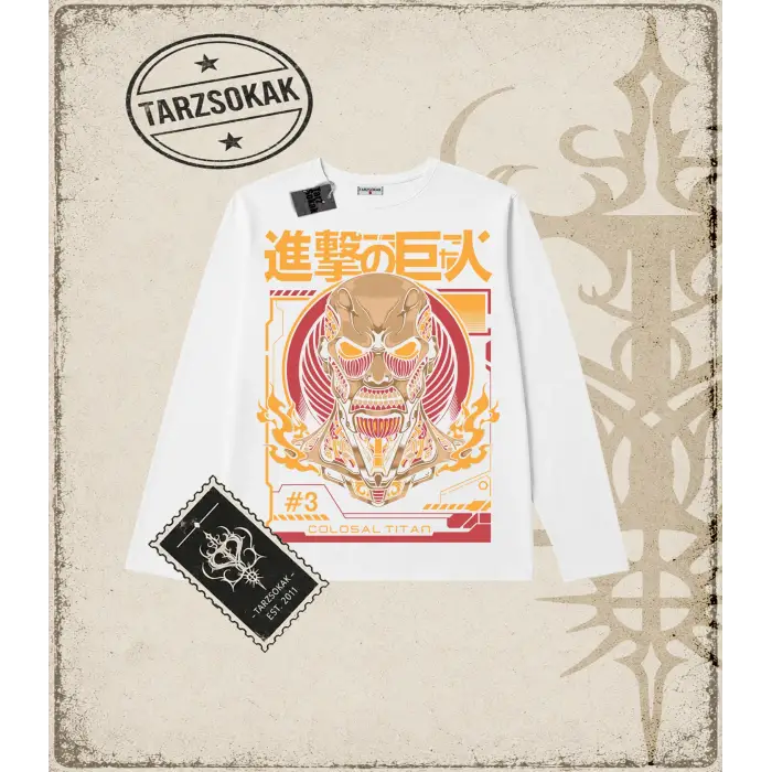 Attack On Titan Anime Baskılı Long Sleeve