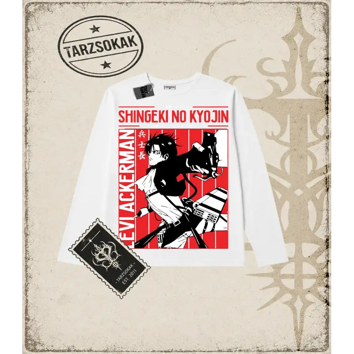 Attack On Titan Anime Baskılı Long Sleeve