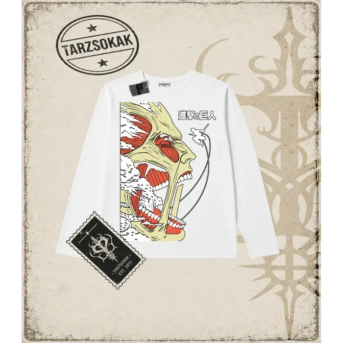 Attack On Titan Anime Baskılı Long Sleeve