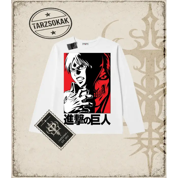 Attack On Titan Anime Baskılı Long Sleeve