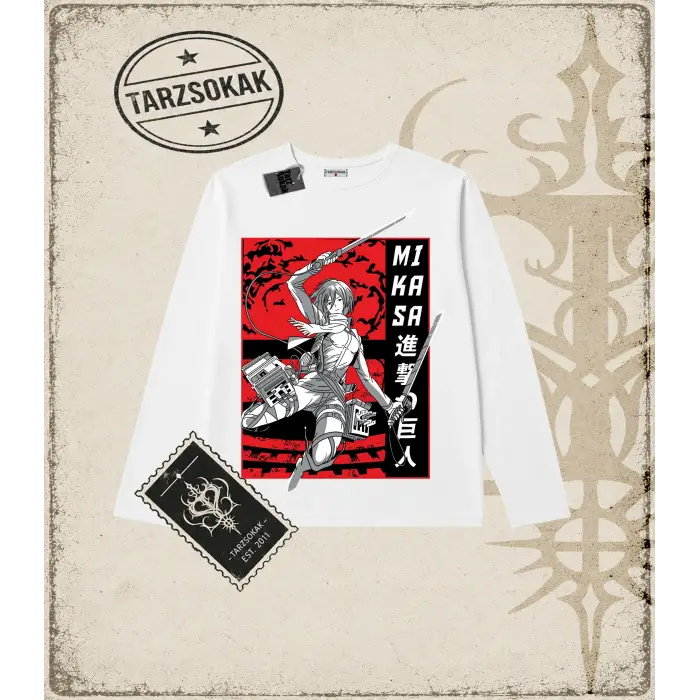Attack On Titan Anime Baskılı Long Sleeve
