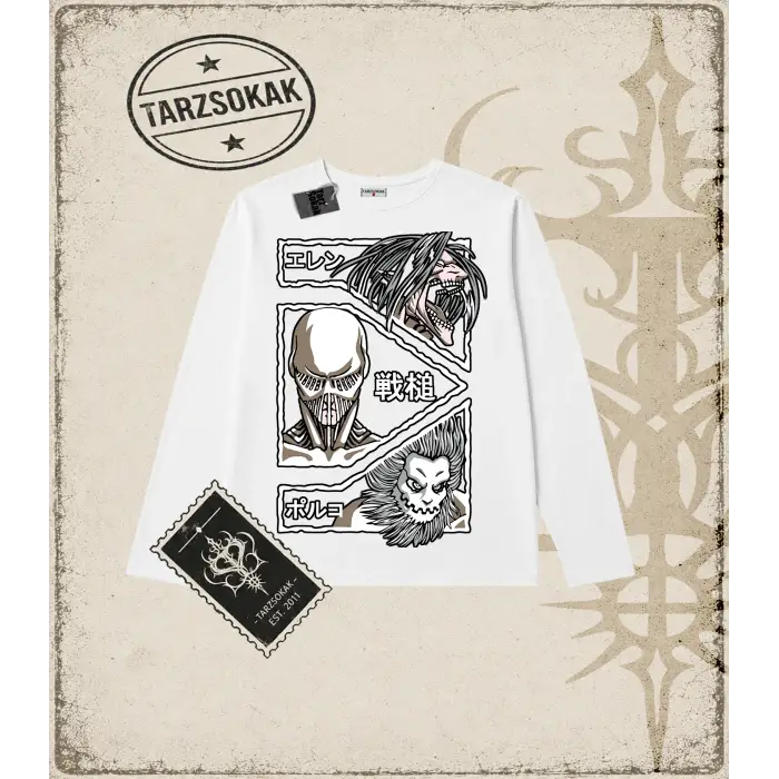 Attack On Titan Anime Baskılı Long Sleeve