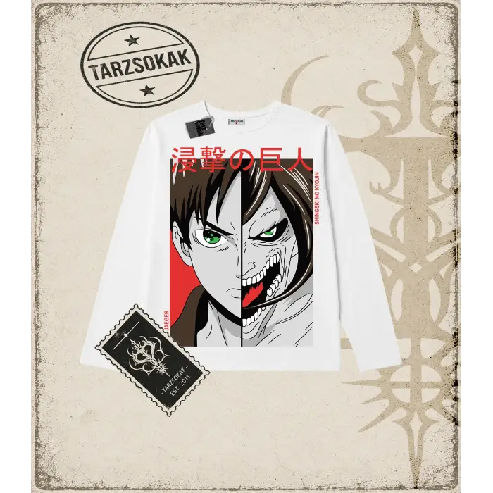 Attack On Titan Anime Baskılı Long Sleeve