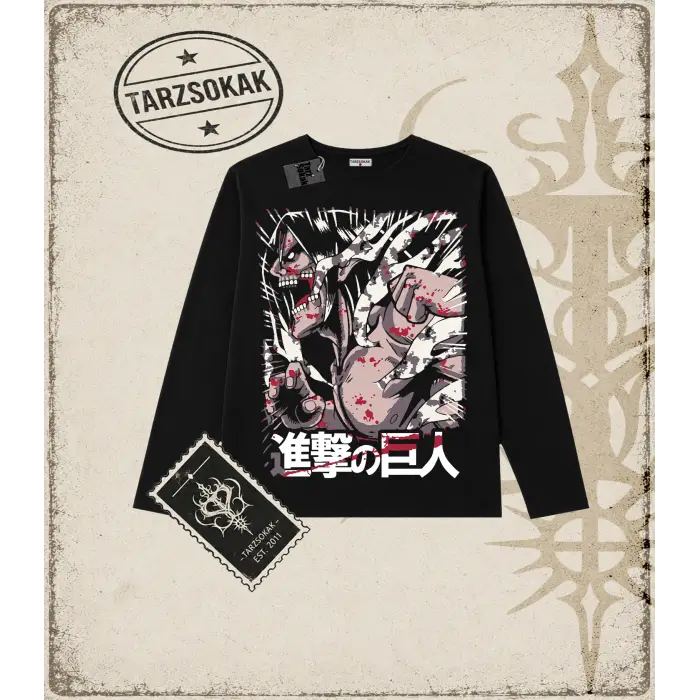 Attack On Titan Anime Baskılı Long Sleeve